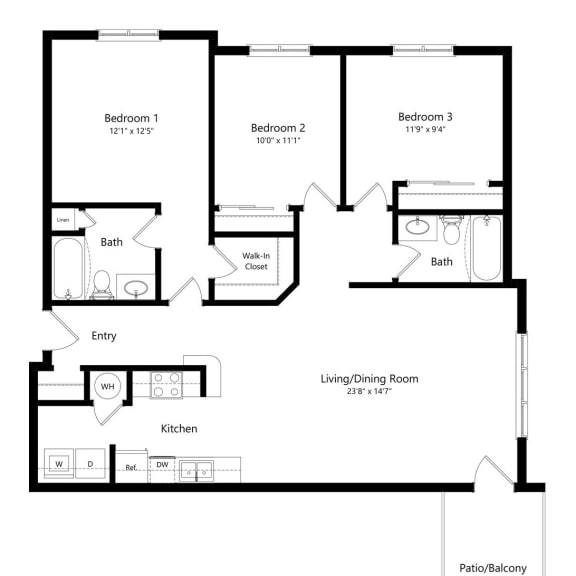 Thumbnail 1 of 10 the York River floorplan at williamsburg park apartments