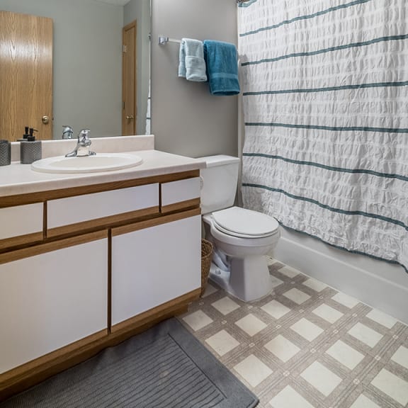 Thumbnail 8 of 10 large bathroom with plenty of counterspace at Williamsburg Park Apartments in Lincoln NE
