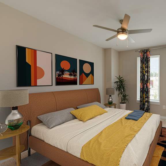 staged bedroom decor
