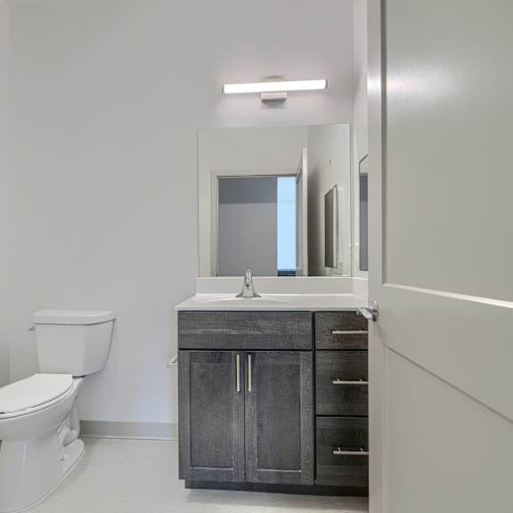 a white toilet sits next to a sink in a bathroom.
