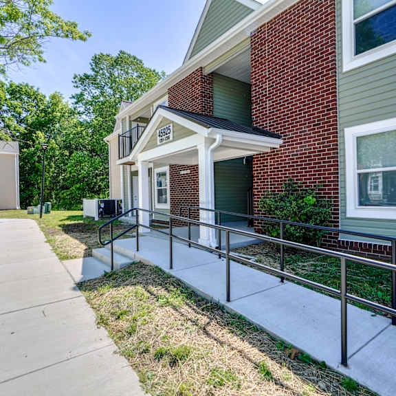 the preserve at ballantyne commons apartments exterior with walkway and stairs