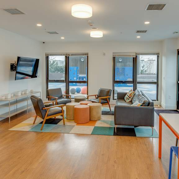 community room with seating area