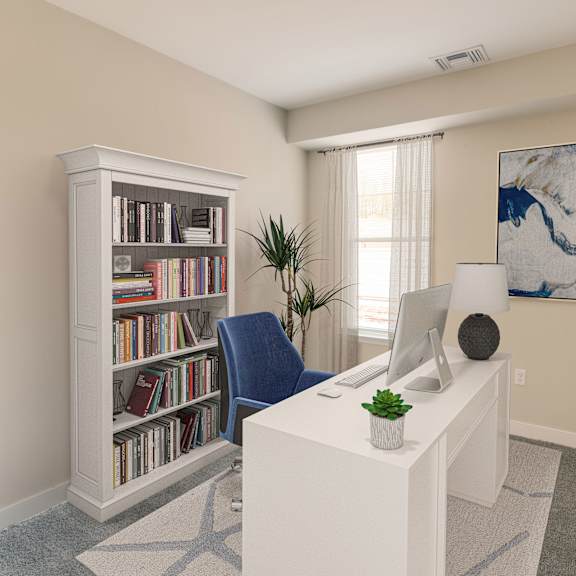 staged den office