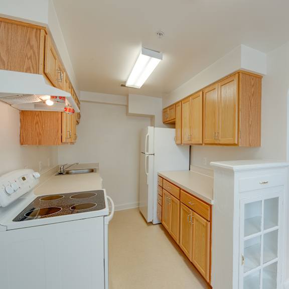 kitchen and living room