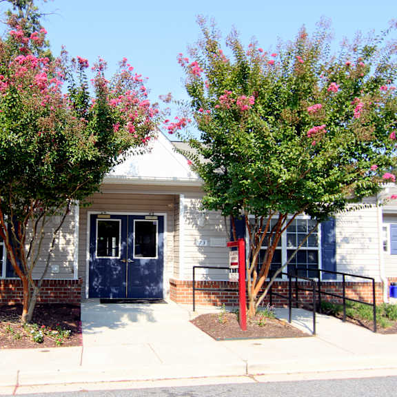 exterior of leasing office entrance