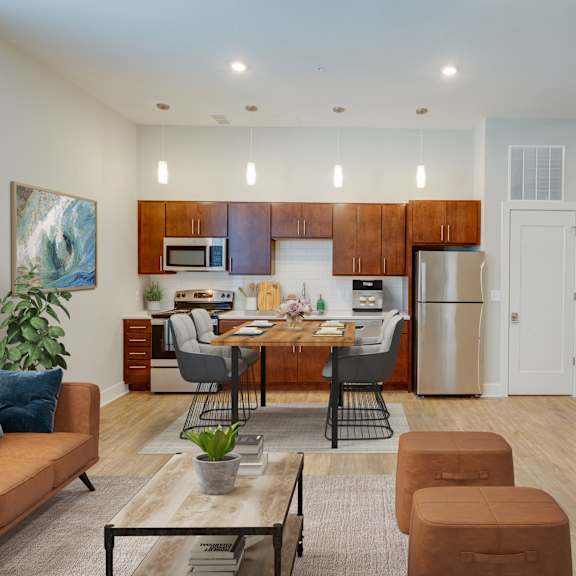 kitchen dining living space