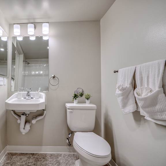 a small bathroom with a toilet and a sink and a mirror