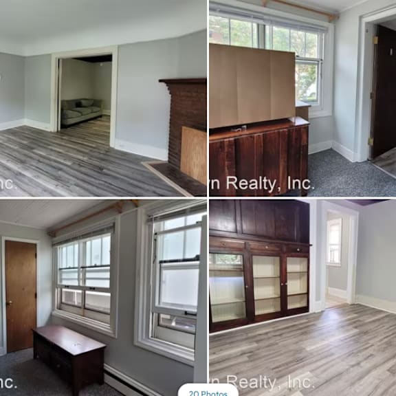 a series of images showcasing various empty rooms for rent.
