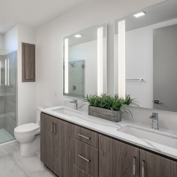 the preserve at ballantyne commons modern bathroom with sink toilet and shower