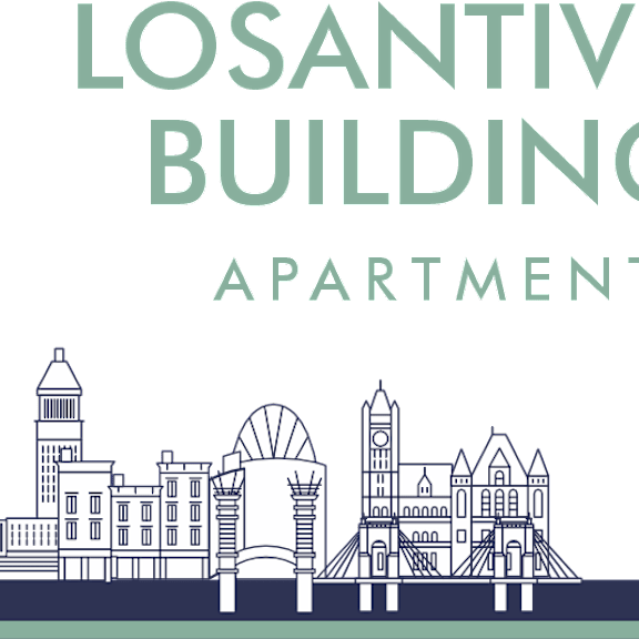 an illustration of a city with the buildings apartments