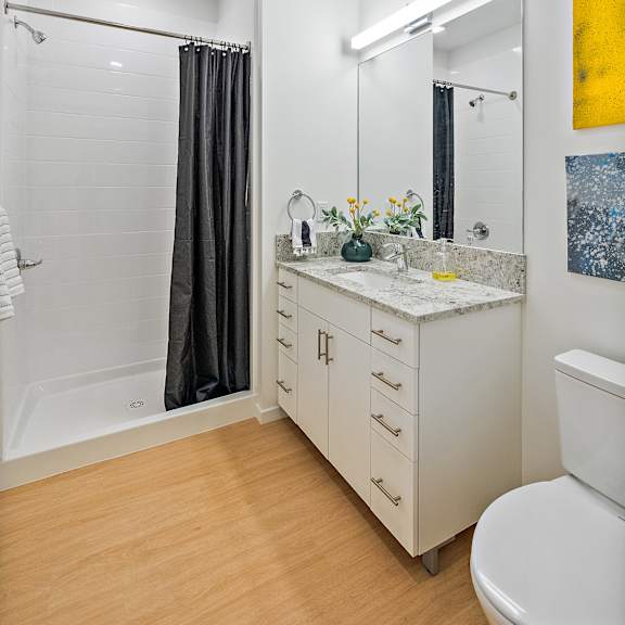 bathtub and vanity at the freelon at sugar hill, detroit, michigan, 48201