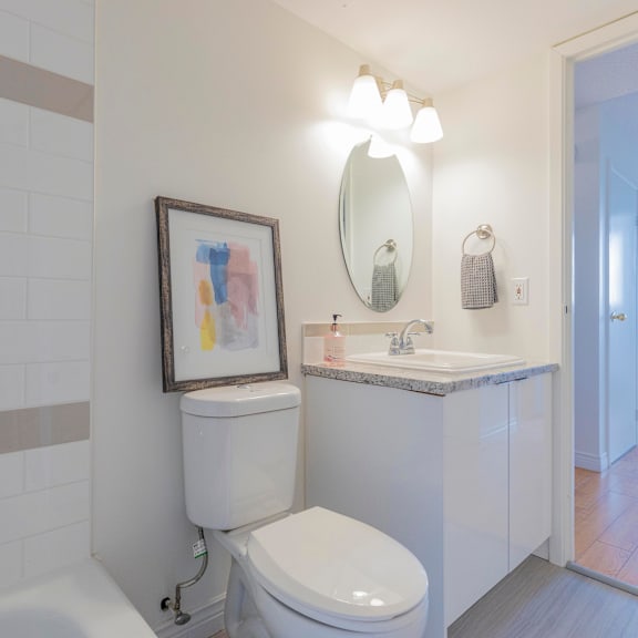 a white toilet sits next to a sink in a bathroom.