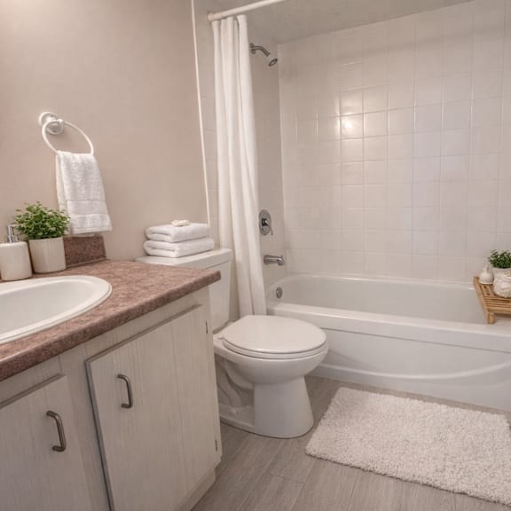 a white toilet sits next to a bathtub in a bathroom.