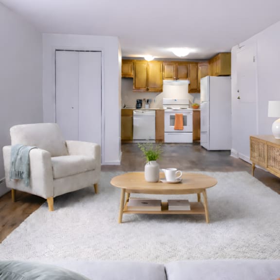 pine glen apartments living room view