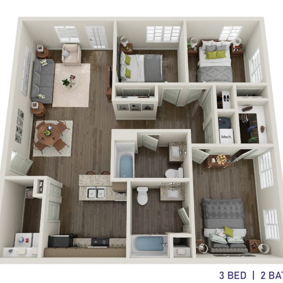 Thumbnail 1 of 7 a 3d floor plan of a living room