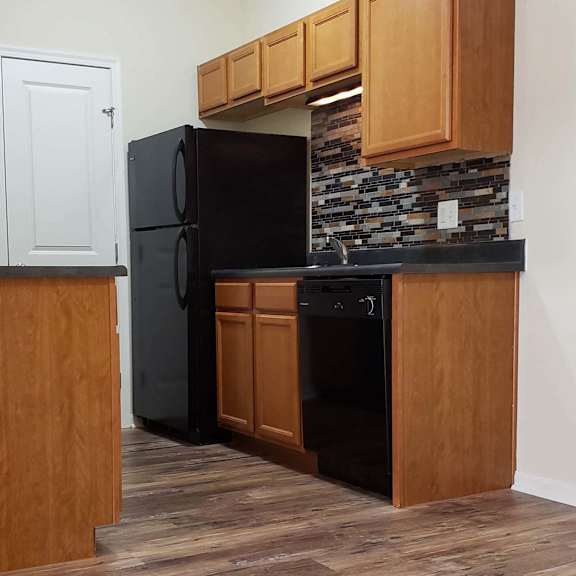 wooden cabinets at residences at northgate crossing, columbus, ohio