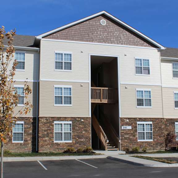 entrance area at residences at northgate crossing, columbus, oh, 43235