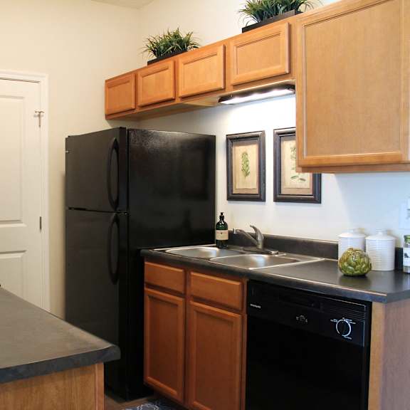 kitchen with appliances and cabinets at residences at northgate crossing, columbus
