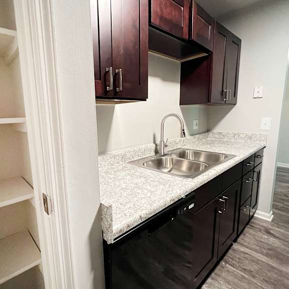 renovated kitchen and pantry at crown crossing apartments, amelia, oh