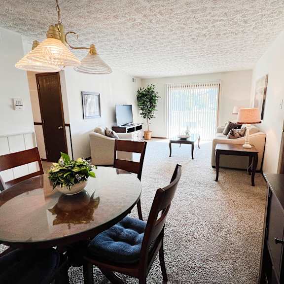 dining room with living area  at grace court, ft. mitchell