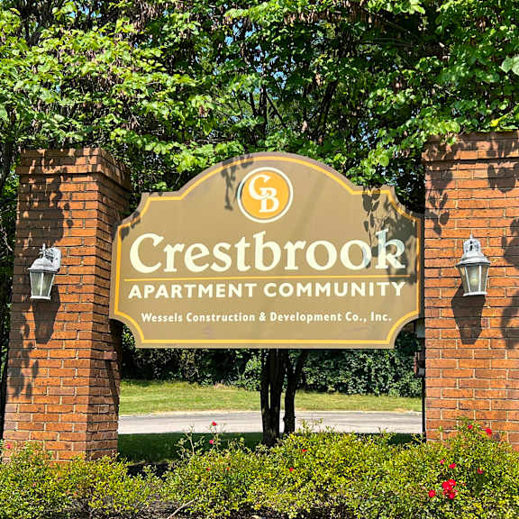 property signage  at crestbrook apartments & townhomes, crescent spring, kentucky
