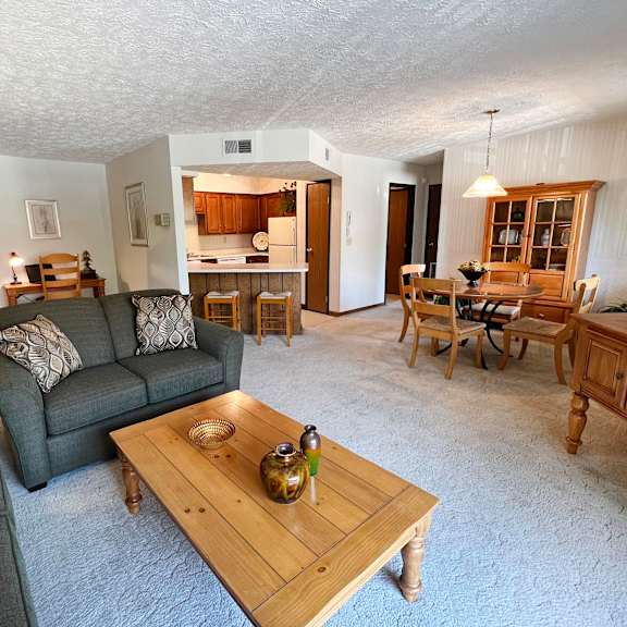 spacious living area  at colonial village, crescent springs, ky