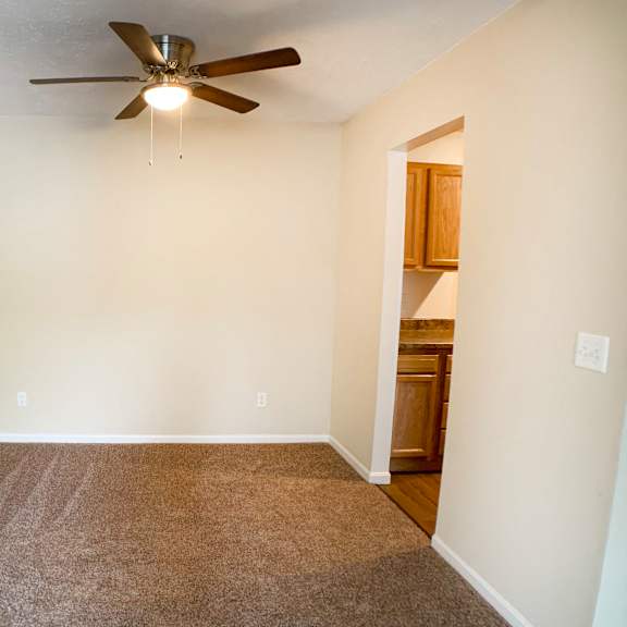 lighted ceiling fan at crown crossing apartments, amelia, oh