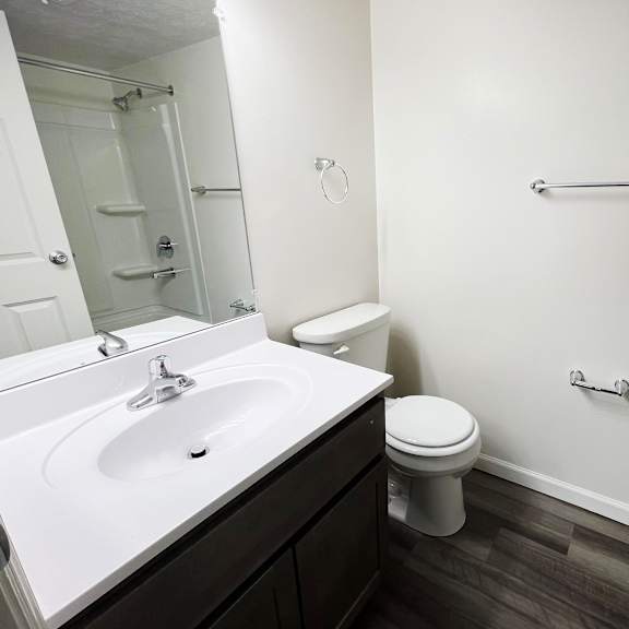 bathroom with sink and cabinets at deercross apartments, cincinnati