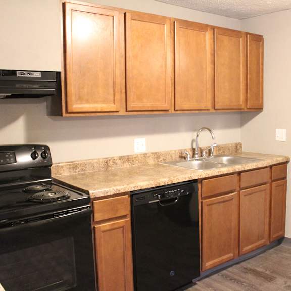 wooden cabinets at quail meadow apartments, cincinnati, oh