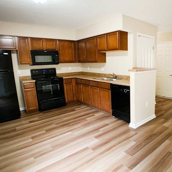 wood floor living room at the residences at liberty crossing, columbus
