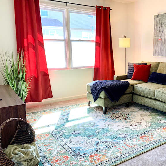 modern living room at hartland place, lexington, ky, 40517