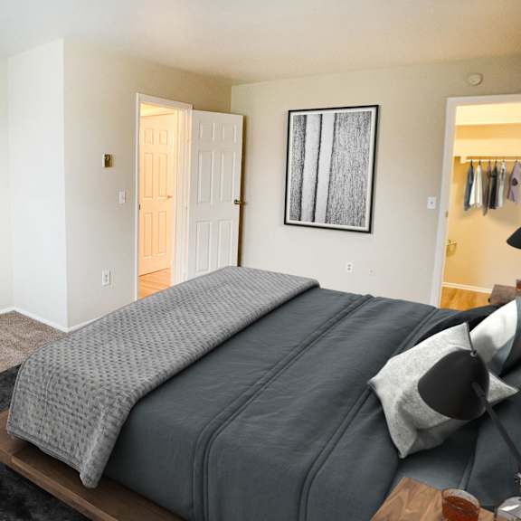 crown ridge bedroom area at crown ridge apartments, franklin