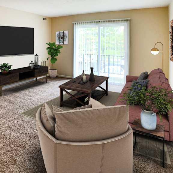 virtual living room at crown crossing apartments, ohio, 45102