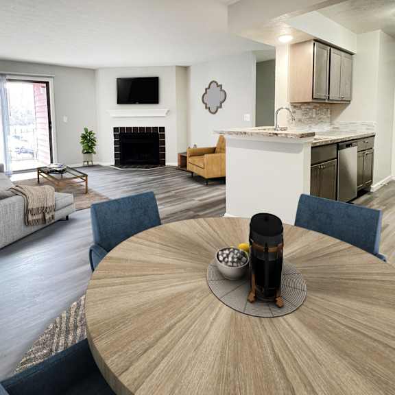 virtual model b 1074 sqft at deercross apartments, cincinnati