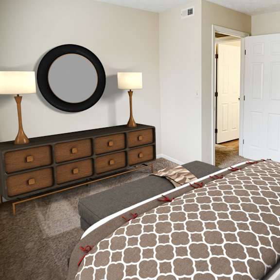 bedroom at forest creek apartments, ohio, 45044