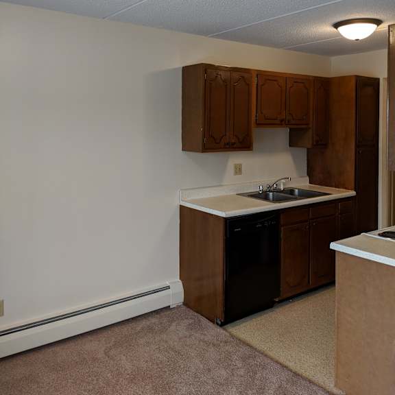 kitchen area at john snell apartments