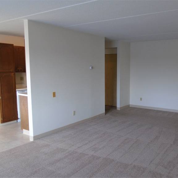 living area with access to kitchen at john snell apartments