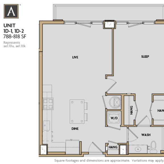 Thumbnail 7 of 17 A one bedroom apartment at Aertson Midtown in Nashville, TN 37203
