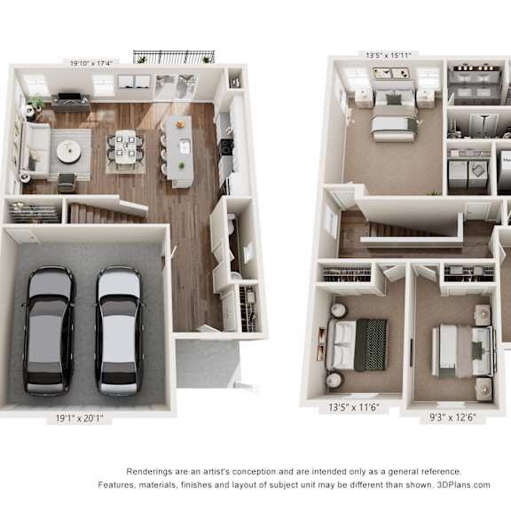 Thumbnail 1 of 2 Haven plan at Mural Lewis Center – modern two-story layout ideal for families seeking rental homes in Lewis Center, OH.