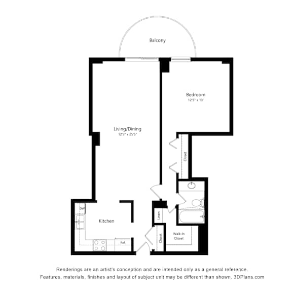 Thumbnail 2 of 2 1 Bedroom 04 19 Floor Plan at Durham, Edina, MN, 55435