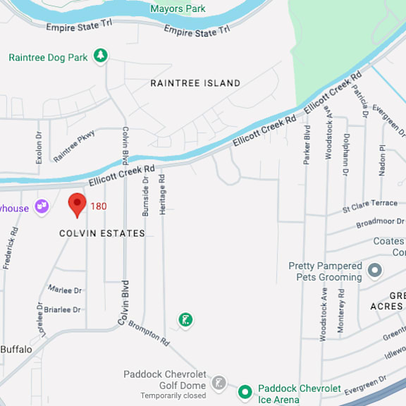 a map shows a red marker on a playhouse in the middle of the map.