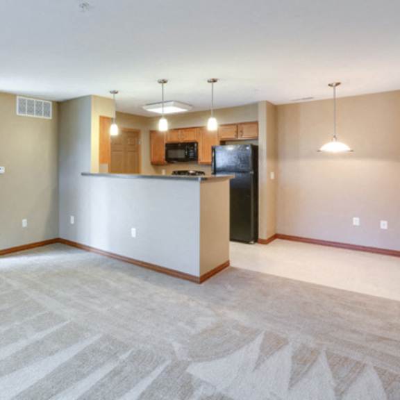 deer lakes apartments amherst - kitchen and dining area