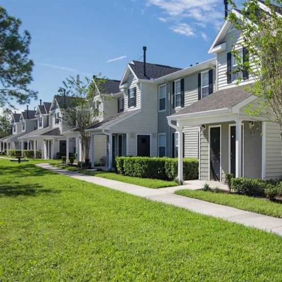 a row of houses on a street