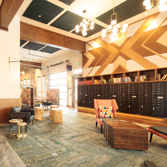 a room with a carpeted floor and a wooden ceiling.