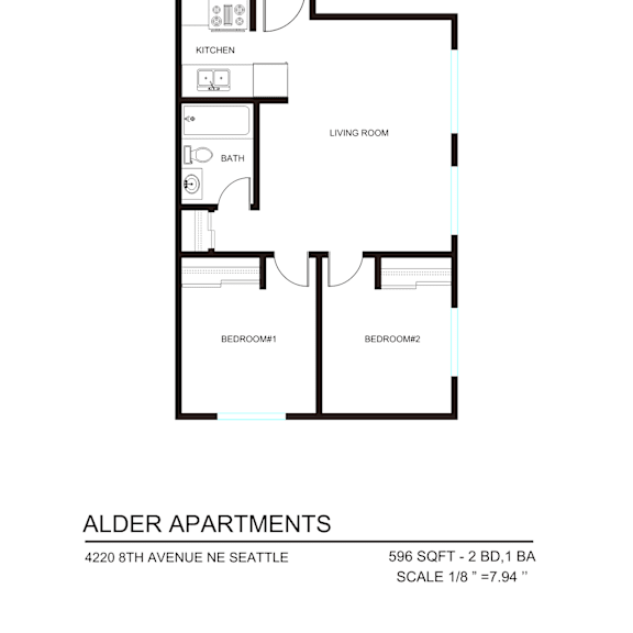 Thumbnail 1 of 6 A floor plan for the Alder Apartments.