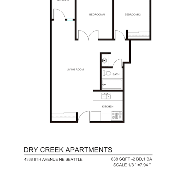 Thumbnail 5 of 8 A floor plan for Dry Creek Apartments.