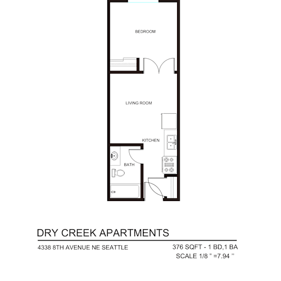 Thumbnail 3 of 8 A floor plan for Dry Creek Apartments.
