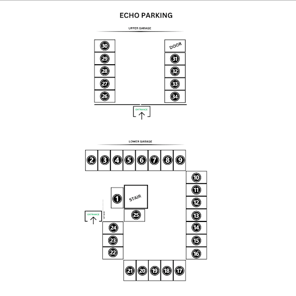 Thumbnail 3 of 3 A diagram shows the layout of a parking garage with levels and a star spot.