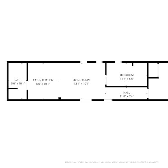 Thumbnail 1 of 2 Floor plan of Unit A at 4245 Brooklyn House with a living room, dining room, kitchen, and bath.