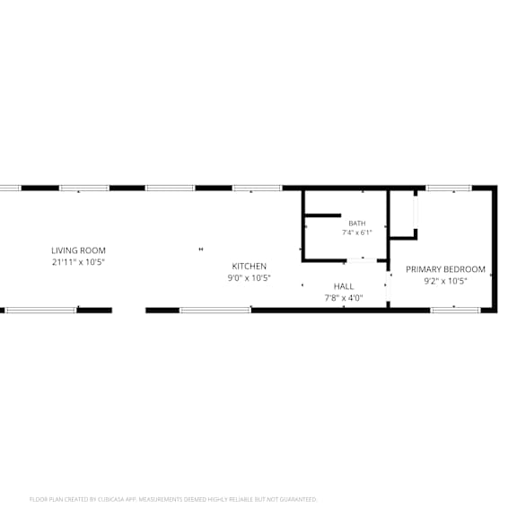 Thumbnail 2 of 2 Floor plan of Unit B at 4245 Brooklyn House with a living room, two bedrooms, a kitchen, a hall and a primary bedroom.